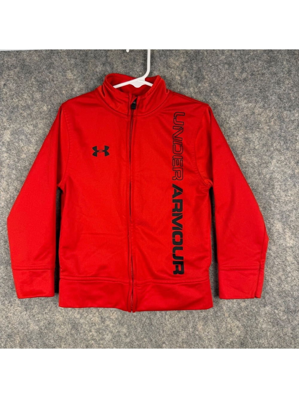 Under Armour Kids Boy’s Girl’s Full Zip Jacket Red Black Size 4 208